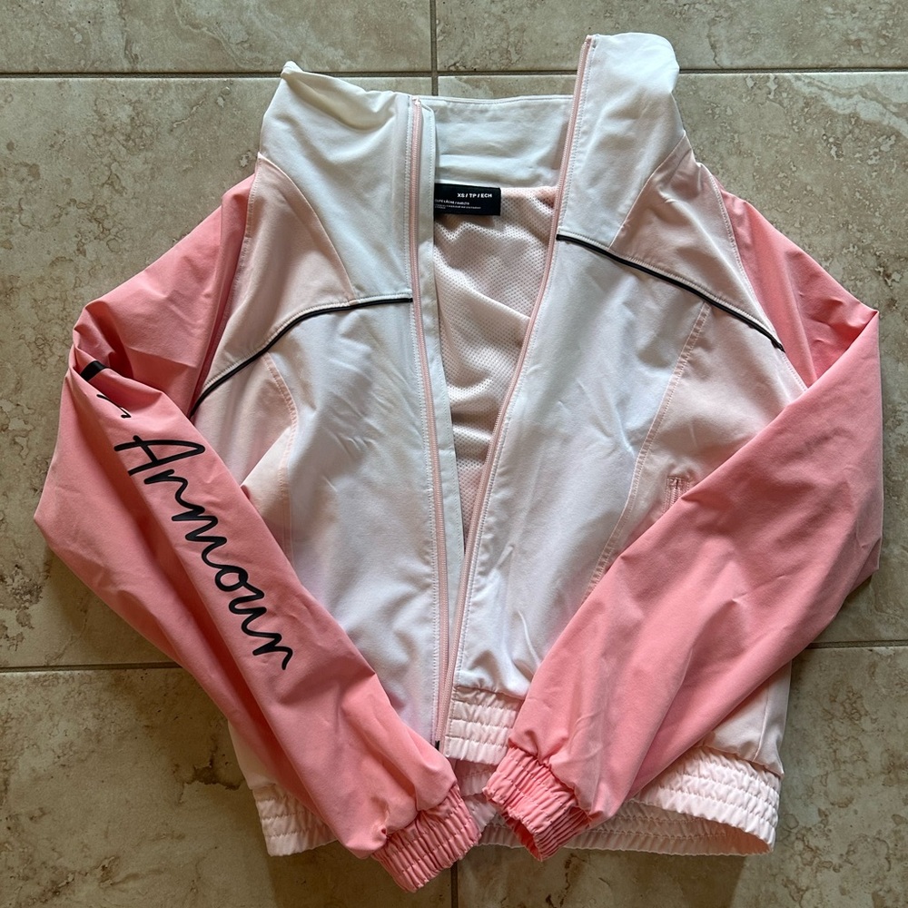 Under Armour Pink and White Kids Jacket